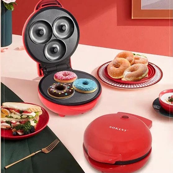 3 Hole Donut Machine, Non Stick Coated Doughnut Machine, 220V Mini Donut Makers For Children Kid, Household Electric Donut Maker, Electric Frying Pan Biscuit Hot Cake Maker 3 Hole Donut Machine, Non Stick Coated Doughnut Machine, 220V Mini Donut Makers For Children Kid, Household Electric Donut Maker, Electric Frying Pan Biscuit Hot Cake Maker